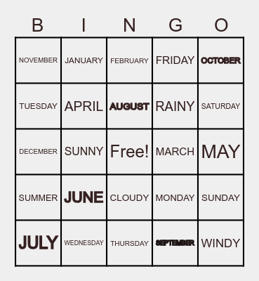 BINGO Card