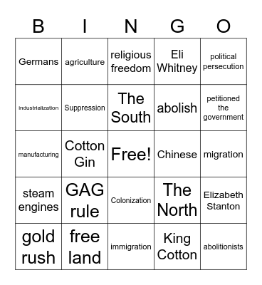 Quarter 3 Exam Review Bingo Card