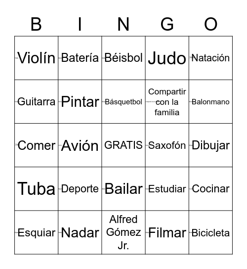 Pasatiempos Bingo Card