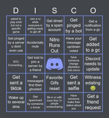 Discord Bingo (By Logjitzu) Bingo Card