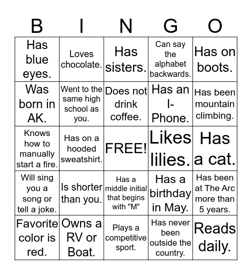 DSP Quarterly Networking Get-Together Bingo Card