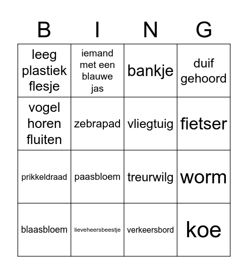 Wandelbingo 10 km Bingo Card