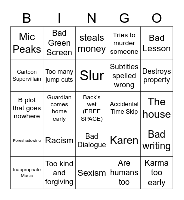 Generation Hope Bingo Card