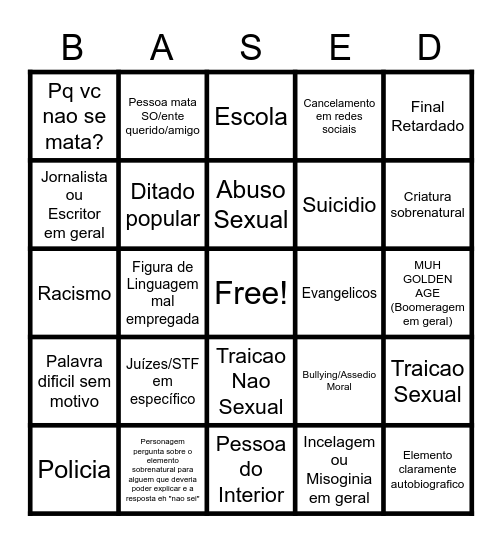 Sombras Soturnas Bingo Card