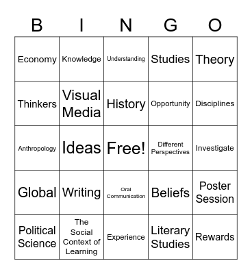 Welcome to the Source Project! Bingo Card