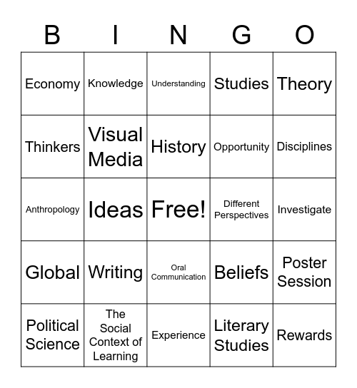 Welcome to the Source Project! Bingo Card