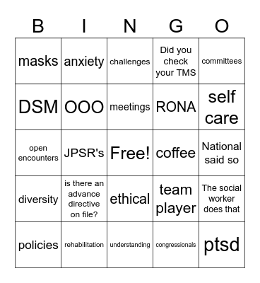 social work month Bingo Card