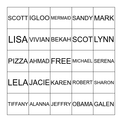 WHO OR WHAT IS IT? Bingo Card