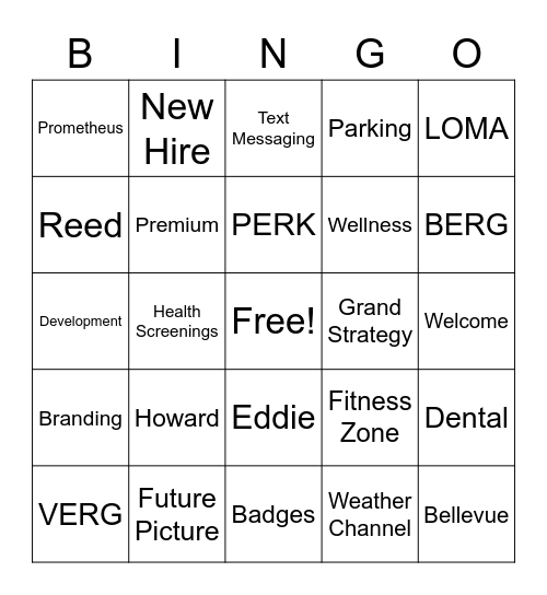 Physicians Mutual BINGO Card