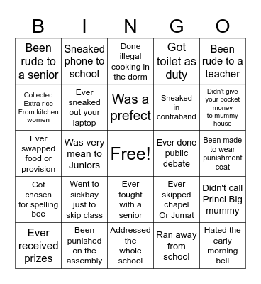 OGSA BINGO Card