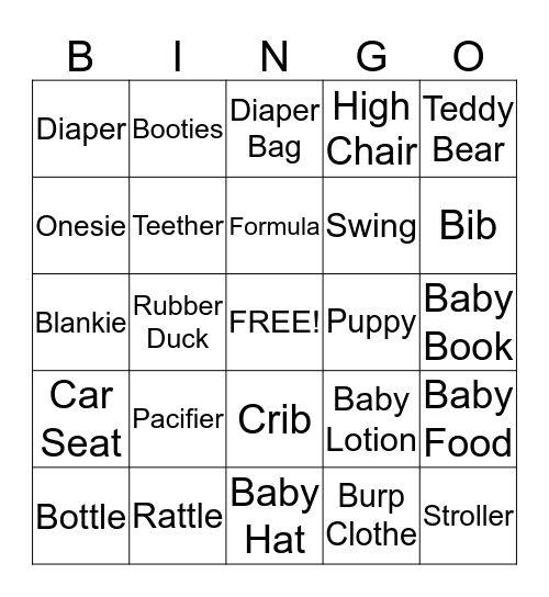 Baby Pagliaro Bingo! Bingo Card