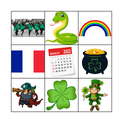 St. Patrick's Day Bingo Card