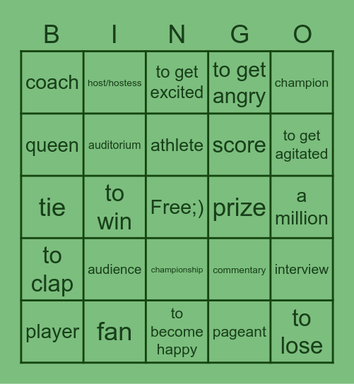 Los Concursos Bingo Card