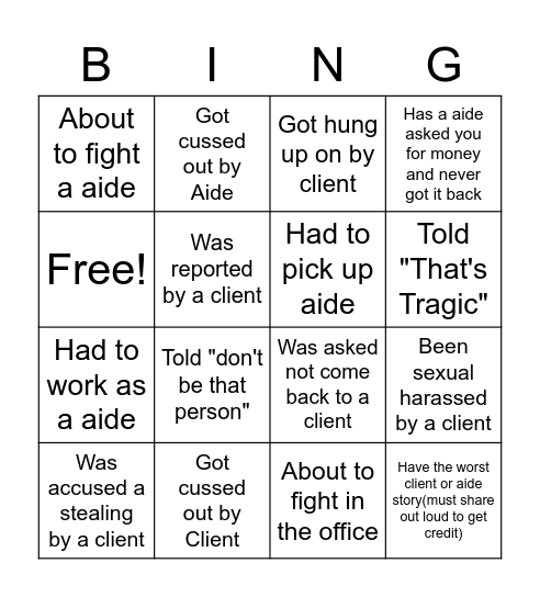 Angel's Home Office Bingo Card