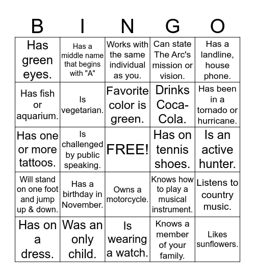 DSP Quarterly Networking Get-Together Bingo Card