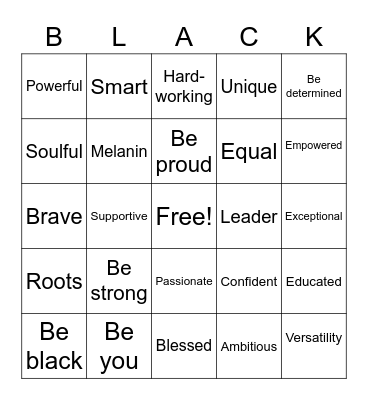 BLACK Excellence Bingo Card