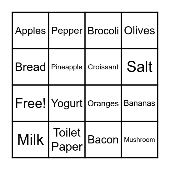 Voila Bingo Card