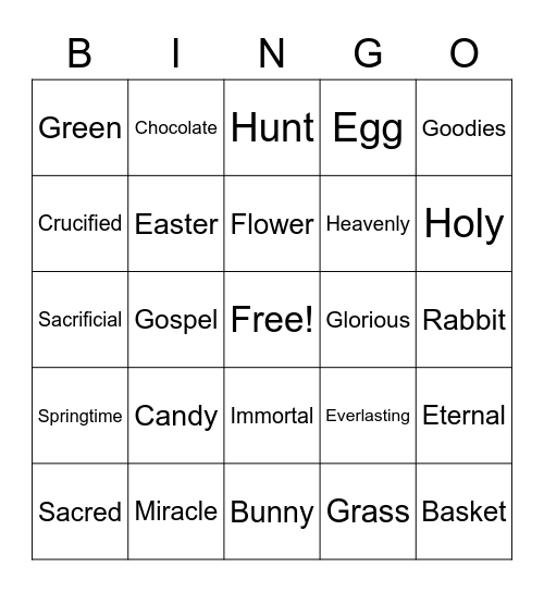 EASTER BINGO Card