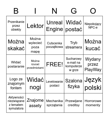 Symulawtorkowe bingo! Bingo Card
