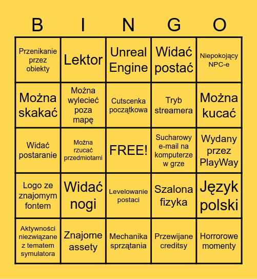 Symulawtorkowe bingo! Bingo Card