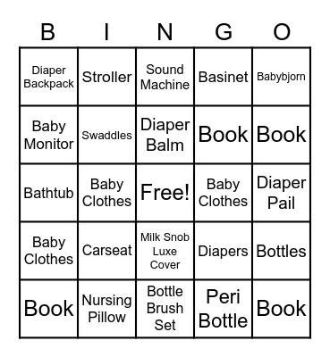 Baby Bingo! Bingo Card