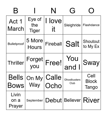 Bungee Bingo Card