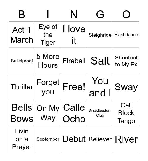Bungee Bingo Card