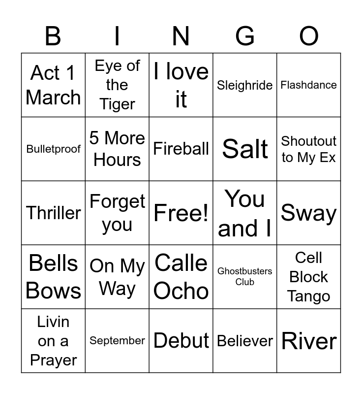 Bungee Bingo Card