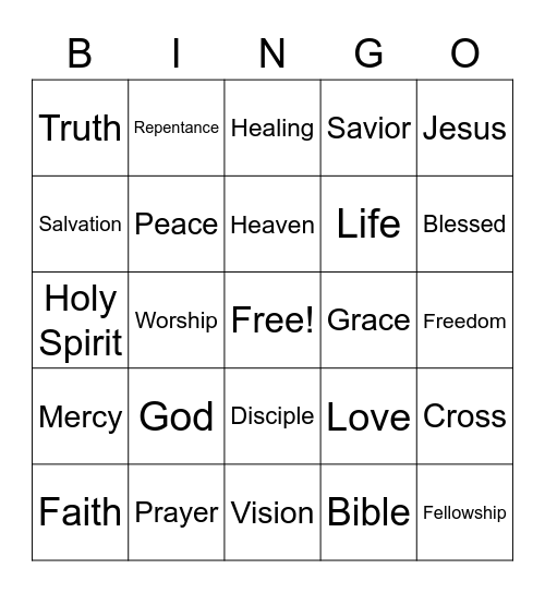 Christian Life Bingo Card