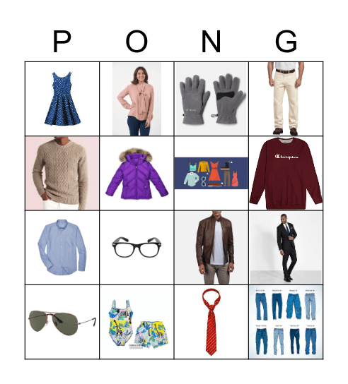 La ropa Bingo Card