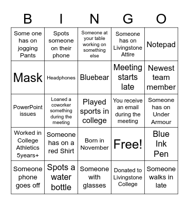 Compliance Bingo Card