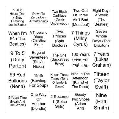 I've Got Your Number Bingo Card