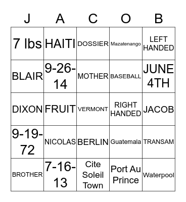 ALISSA 'S BINGO Card