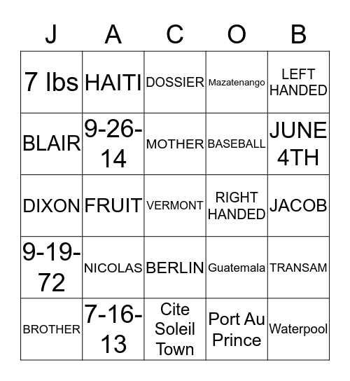 ALISSA 'S BINGO Card