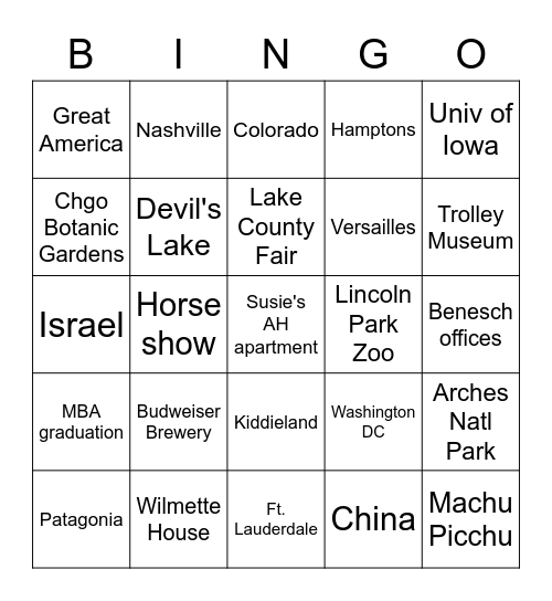 Birthday Bingo Card