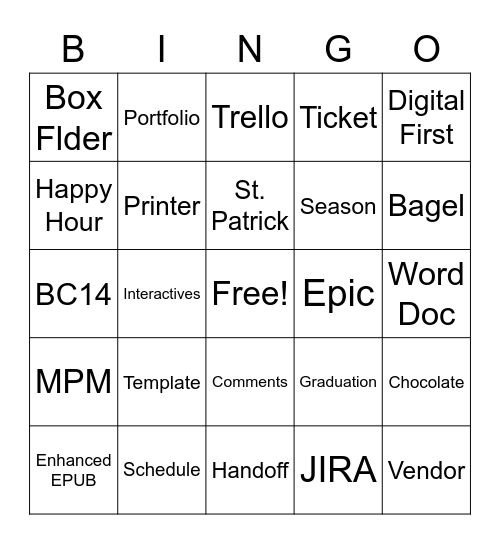 New Workflows Bingo Card