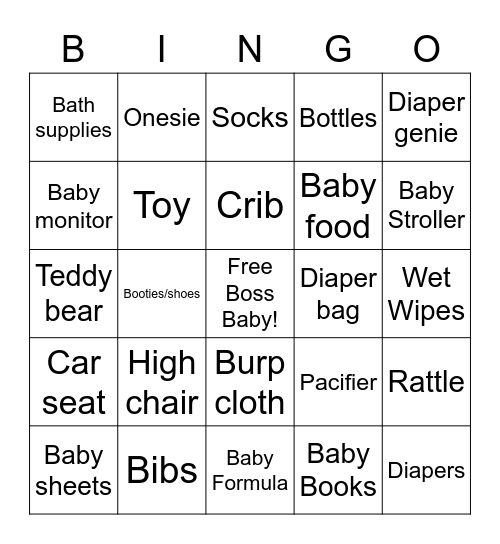 Boss Baby’s Bingo Card