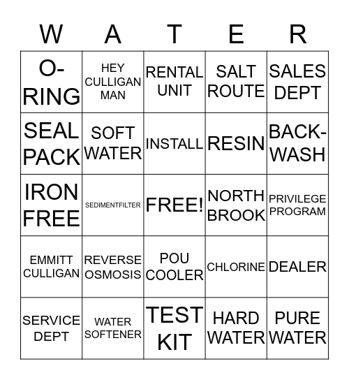 CULLIGAN WATER  Bingo Card