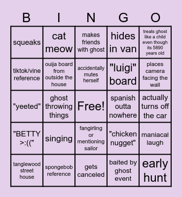 CHIBILUSU PHASMO BONGO Bingo Card