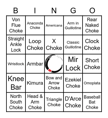 Submission Bingo Card