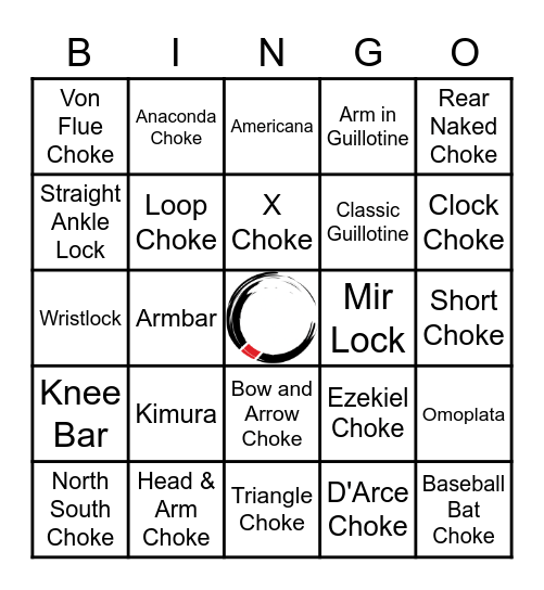 Submission Bingo Card