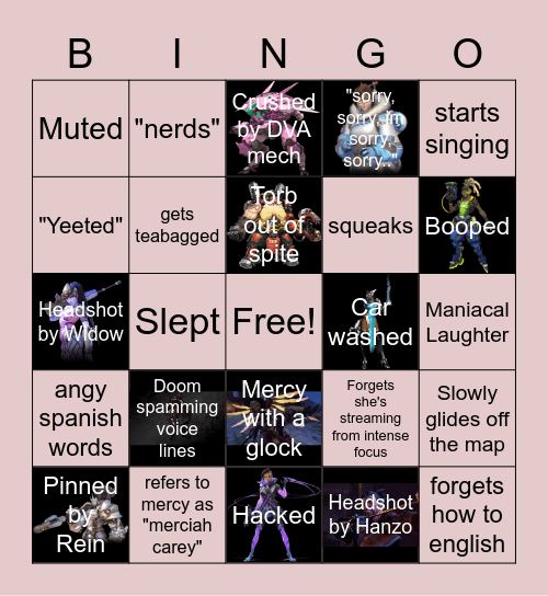 Chibii overwatch bingo Card