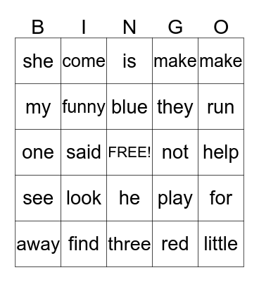Bingo Card