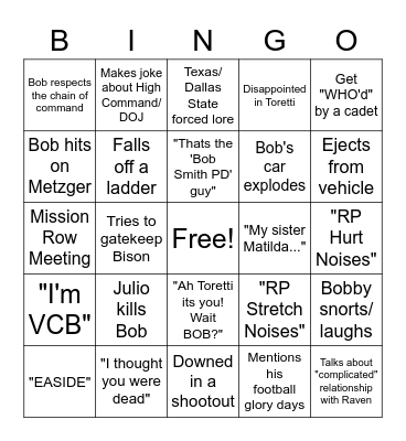 Bob-A-Thon Bingo! Bingo Card
