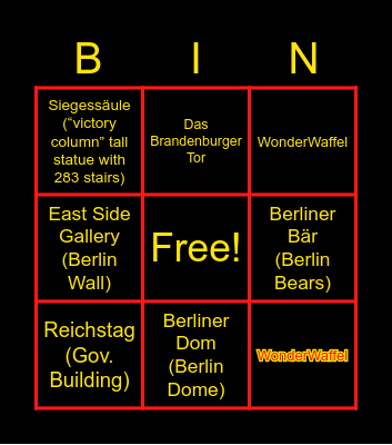 Berlin Bingo! Bingo Card