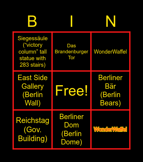 Berlin Bingo! Bingo Card