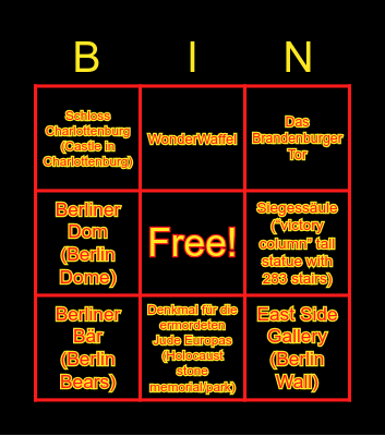 BERLIN BINGO! Bingo Card