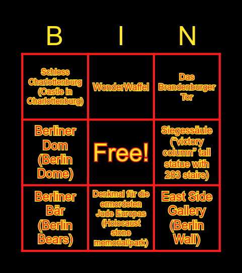 BERLIN BINGO! Bingo Card