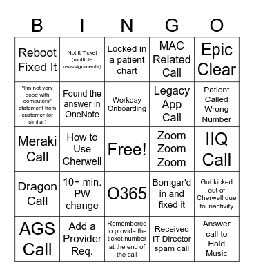 March HD Bingo Card