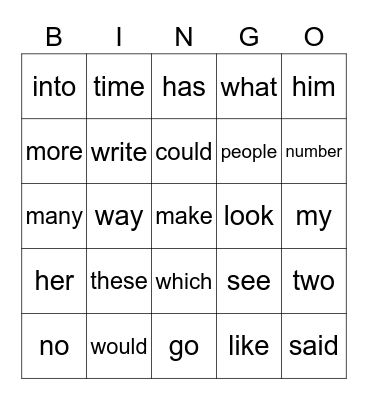 Bingo Card